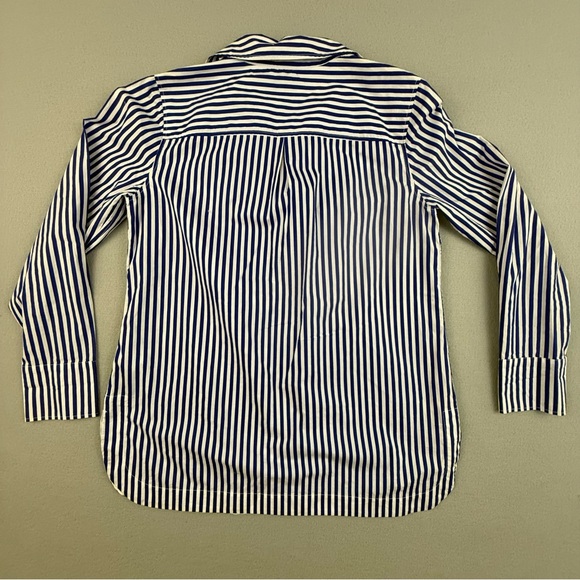 Talbots Shirt Women's‎ Medium Long Sleeve Pullover Stripe Blue White - Picture 2 of 9